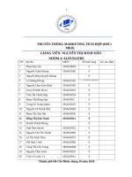 PT VÀ ĐỀ XUẤT CHIẾN DỊCH TRUYỀN THÔNG IMC CỦA ALPENLIEBE