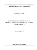 Quản trị rủi ro tín dụng tại ngân hàng thương mại cổ phần ngoại thương việt nam theo tiêu chuẩn basel II  luận văn thạc sĩ tài chính ngân hàng  nguyễn quách nghĩa lê thanh ngọc người hướng dẫn khoa học 