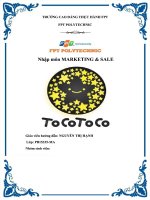 marketing và bán hàng tại doanh nghiệp tocotoco