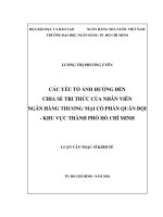 Các yếu tố ảnh hưởng đến chia sẻ tri thức của nhân viên ngân hàng thương mại cổ phần quân đội   khu vực thành phố hồ chí minh  luận văn thạc sĩ quản trị kinh doanh  lương thị phương uyên cảnh chí hoàng người 