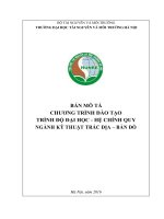 CHƯƠNG TRÌNH ĐÀO TẠO TRÌNH ĐỘ ĐẠI HỌC - HỆ CHÍNH QUY NGÀNH KỸ THUẬT TRẮC ĐỊA – BẢN ĐỒ