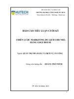 CHIẾN LƯỢC MARKETING CHO NHÀ HÀNG THỊT NƯỚNG GOGI HOUSE