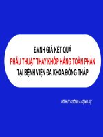 ĐÁNH GIÁ KẾT QUẢ PHẪU THUẬT THAY KHỚP HÁNG TOÀN PHẦN TẠI BỆNH VIỆN ĐA KHOA ĐỒNG THÁP
