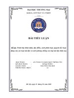 (Bài thảo luận) Trình bày khái niệm, đặc điểm, cách phân loại, nguyên tắc hoạt động của các loại mã độc và cách phòng chống các loại mã độc hiện nay