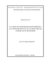 ác nhân tố ảnh hưởng đến quyết định mua của người tiêu dùng ở các cửa hàng tiện lợi vinmart tại thành phố hồ chí minh  luận văn thạc sĩ quản trị kinh doanh  trần xuân văn  nguyễn văn thích người hướng dẫn khoa 