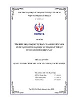 đề tài tìm HIỂU HOẠT ĐỘNG tự học của SINH VIÊN năm CUỐI tại TRƯỜNG đại học sư PHẠM kỹ THUẬT TP  hồ CHÍ MINH HIỆN NAY 