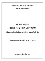 Bài giảng Cơ sở văn hóa Việt Nam - ĐH Phạm Văn Đồng