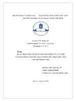 Quản trị rủi ro tín dụng doanh nghiệp vừa và nhỏ tại ngân hàng thương mại cổ phần bưu điện liên việt chi nhánh bến tre  luận văn thạc sĩ tài chính ngân hàng 