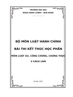 3 cách làm bài thi kết thúc học phần môn luật sư, công chứng, chứng thực