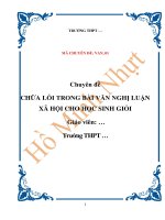 01 đề tài chữa lỗi kiểu bài nghị luận xã hội cho học sinh giỏi 