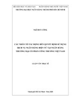 Các nhân tố tác động đến quyết định sử dụng dịch vụ ngân hàng điện tử tại ngân hàng thương mại cổ phần công thương việt nam  luận văn thạc sĩ tài chính ngân hàng 