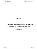 16  báo cáo tốt nghiệp: kế TOÁN xác ĐỊNH kết QUẢ KINH DOANH tại CÔNG TY cổ PHẦN THÀNH vũ