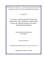 Các nhân tố ảnh hưởng đến sự hài lòng trong công việc  nghiên cứu trường hợp giảng viên trường đại học ngân hàng thành phố hồ chí minh  luận văn thạc sĩ quản trị kinh doanh 