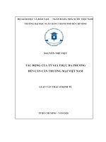 Tác động của tỷ giá thực đa phương đến cán cân thương mại việt nam  luận văn thạc sĩ tài chính ngân hàng 