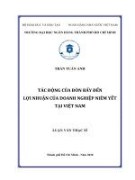 Tác động của đòn bẩy đến lợi nhuận của doanh nghiệp niêm yết tại việt nam  luận văn thạc sĩ tài chính ngân hàng 