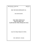Luận văn Thực hiện chính sách tinh giản biên chế tại huyện Đức Phổ, tỉnh Quảng Ngãi