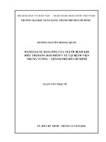 Đánh giá sự hài lòng của người bệnh khi điều trị bằng bảo hiểm y tế tại bệnh viện trưng vương thành phố hồ chí minh  luận văn thạc sĩ quản trị kinh doanh 