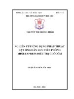 Luận án tiến sĩ nghiên cứu ứng dụng phẫu thuật đặt ống dẫn lưu tiền phòng điều trị glôcôm 