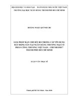 Giải pháp hạn chế rủi ro trong cấp tín dụng bất động sản tại ngân hàng thương mại cổ phần công thương việt nam chi nhánh 7 thành phố hồ chí minh  luận văn thạc sĩ tài chính ngân hàng  