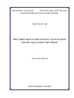 Phát triển dịch vụ phi tín dụng tại ngân hàng thương mại cổ phần tiên phong  luận văn thạc sĩ tài chính ngân hàng 