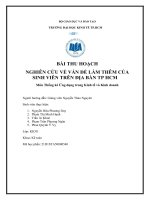 BÀI THU HOẠCH NGHIÊN cứu về vấn đề làm THÊM của SINH VIÊN TRÊN địa bàn TP HCM 