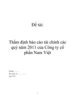 17  báo cáo kết thúc môn học: phân tích báo cáo tải chính tai công ty