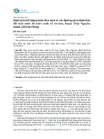 Đánh giá chất lượng nước theo mùa và xác định nguyên nhân thay đổi màu nước hồ nước xanh xã An Sơn, huyện Thủy Nguyên, thành phố Hải Phòng