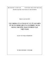Tác động của lãi suất và tỷ giá đến tỷ suất sinh lợi của cổ phiếu ngân hàng thương mại cổ phần tại việt nam  luận văn thạc sĩ tài chính ngân hàng 