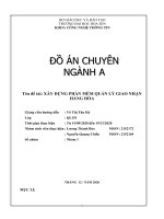 đề tài  xây DỰNG PHẦN mềm QUẢN lý GIAO NHẬN HÀNG hóa 