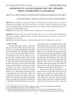 Ảnh hưởng của mạng internet đến việc tìm kiếm thông tin điểm đến của du khách