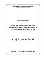 Nghiên cứu tác động của Khu kinh tế Đông Nam Nghệ An đến quản lý sử dụng đất, đời sống và việc làm người dân.