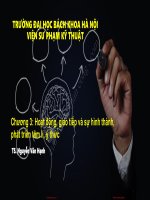Bài giảng Chương 3: Hoạt động, giao tiếp và sự hình thành, phát triển tâm lí, ý thức - TS. Nguyễn Văn Hạnh