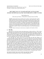 Phát triển năng lực vận dụng kiến thức, kĩ năng đã học cho học sinh thông qua dạy học trải nghiệm môn Tự nhiên và Xã hội