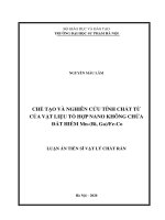 Luận án tiến sĩ chế tạo và nghiên cứu tính chất từ của vật liệu tổ hợp nano không chứa đất hiếm mn (bi, ga) fe co 