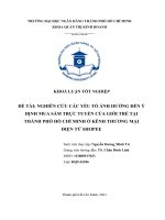 ĐỀ tài NGHIÊN cứu các yếu tố ẢNH HƯỞNG đến ý ĐỊNH MUA sắm TRỰC TUYẾN của GIỚI TRẺ tại THÀNH PHỐ hồ CHÍ MINH ở KÊNH THƯƠNG mại điện tử SHOPEE