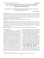 Quản lý hoạt động giáo dục bảo vệ môi trường cho học sinh tiểu học