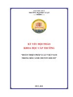 TRƯỜNG ĐẠI HỌC LUẬT. KỶ YẾU HỘI THẢO KHOA HỌC CẤP TRƯỜNG “HOÀN THIỆN PHÁP LUẬT VIỆT NAM TRONG BỐI CẢNH CHUYỂN ĐỔI SỐ”