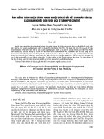 Ảnh hưởng trách nhiệm xã hội doanh nghiệp đến sự gắn kết của nhân viên tại các doanh nghiệp dịch vụ du lịch ở thành phố Cần Thơ