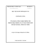 Luận văn thạc sĩ Ứng dụng công nghệ thông tin trong hoạt động của ủy ban nhân dân huyện Gò Dầu, tỉnh Tây Ninh