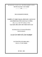 Luận án tiến sĩ nghiên cứu hiện trạng, phân bố và đề xuất giải pháp bảo tồn loài nai cà tông 