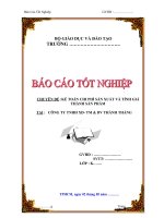 1 báo cáo tốt nghiệp: kế toán sản xuất và kế toán giá thành tại công ty thành thắng