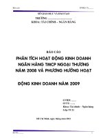 14  báo cáo kết thúc môn học: phân tích hoẹt đông kinh doanh ngành ngân hàng