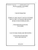 Luận văn thạc sĩ nghiên cứu thực trạng và đề xuất giải pháp quản lý thực vật xâm hại trên địa bàn huyện văn quan 