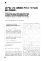 Giải pháp tăng cường dịch vụ công trực tuyến ngành tài chính