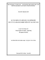 Sự tác động của đòn bẩy tài chính đến đầu tư của doanh nghiệp niêm yết tại việt nam  luận văn thạc sĩ tài chính ngân hàng 