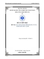 Xây dựng phần mềm quản lý cửa hàng bán máy lạnh
