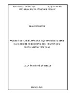 Luận án tiến sĩ nghiên cứu ảnh hưởng của một số tham số hình dạng đến hệ số khí động học của tên lửa phòng không 
