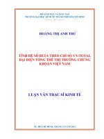 Tài liệu Tính Hệ Số Beta Theo Chỉ Số VN-Total Đại Diện Tổng Thể Thị Trường