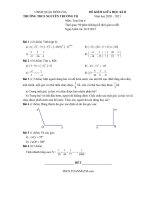 Đề thi giữa học kì 2 môn Toán lớp 6 năm 2020-2021 - Trường THCS Nguyễn Trường Tộ