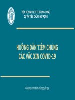 Bài giảng hướng dẫn tiêm chủng các vắc xin COVID 19